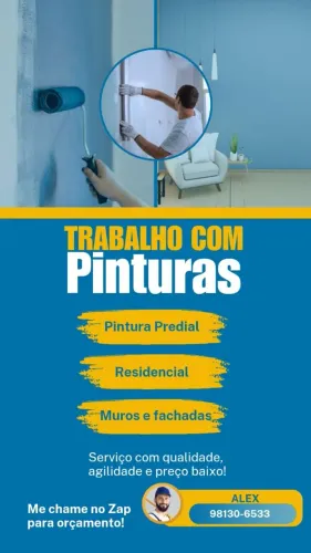 Trabalho com pinturas geral e reparos de casas apartamento somente nos final de semana.