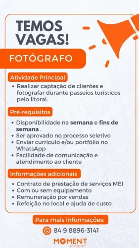 Vagas fotógrafo