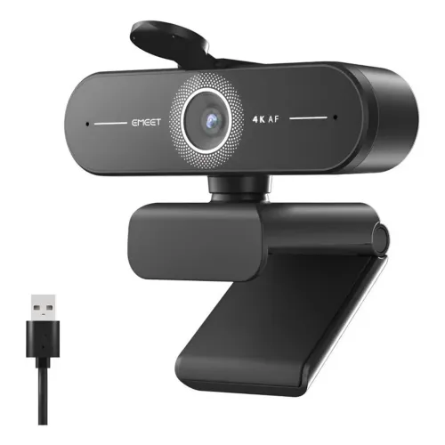 EMEET C60E 4K Webcam para PC - foco automático PDAF, microfones duplos