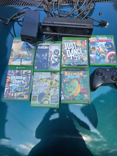 Controle xbox one +fonte + Kenect + jogos