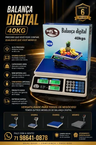 BALANÇA DIGITAL 40KG 150KG 400KG 500KG NOVA na CAIXA GARANTIA SERVIÇO DE ENTREGA