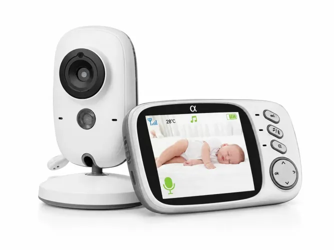 Baba Eletrônica VB603 Com Monitor Visão Noturna, Câmera c/ Audio Sensor de Temperatura