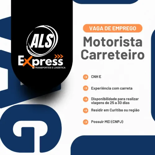 Motorista carreteiro com experiência