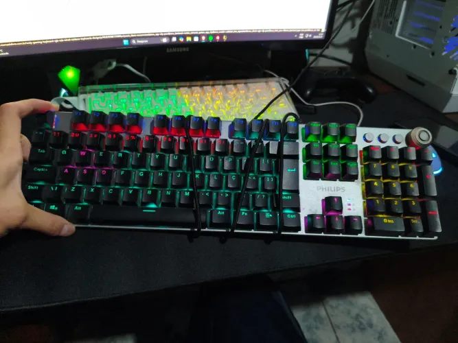 Teclado Gamer Philips SPK 8624 Iluminado RGB
