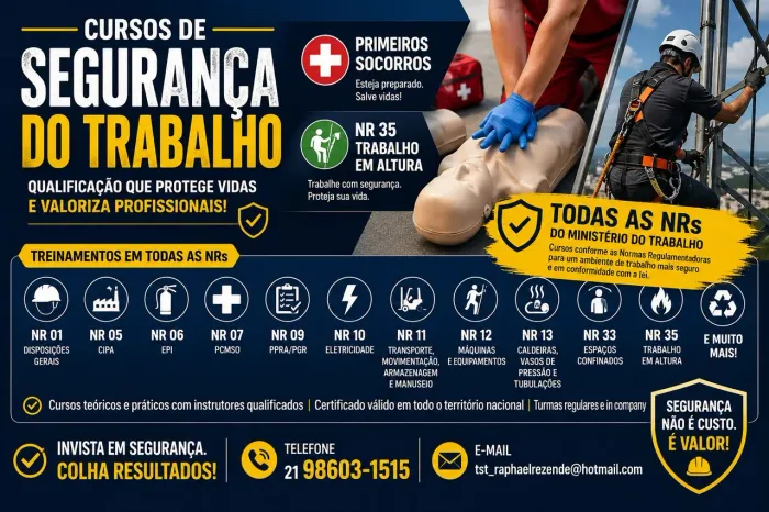 Cursos na área de segurança do trabalho