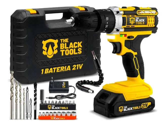 Furadeira e Parafusadeira Impacto Portátil The Black Tools 21v (Original e Lacrada)