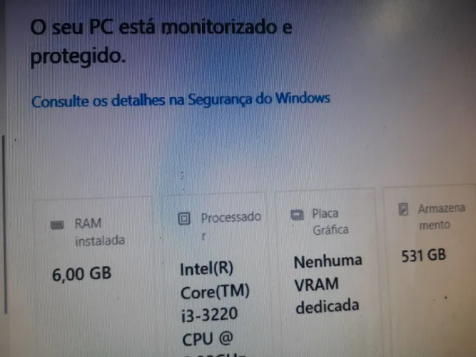 PC completo Intel core i3 3220 memória ddr3