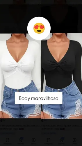 Body decotado nozinho manga longa m