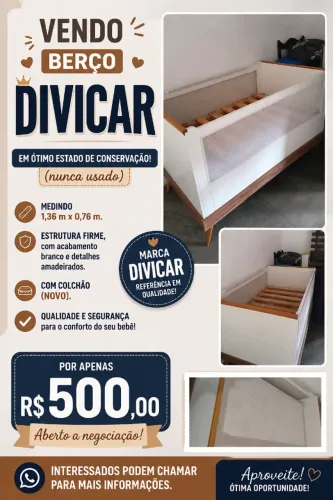 Berço impecável com colchão.
