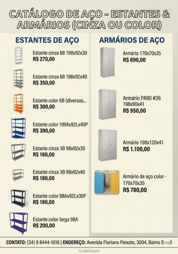 Estantes de Aço e Armários em PROMOÇÃO