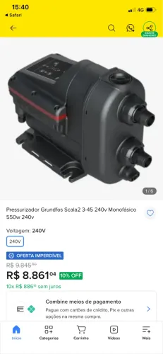 Pressurizador de água grundfos