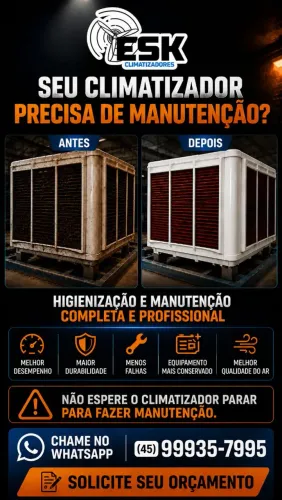 Higienização e Manutenção de Climatizadores Evaporativos