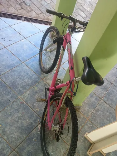 Bicicleta rosa de marcha