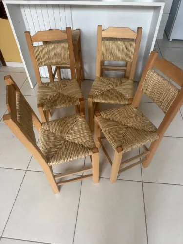 Conjunto cadeiras de palha 
