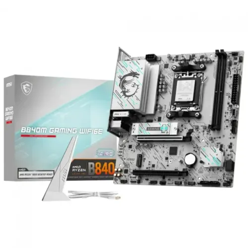 Placa Mãe MSI B840M Gaming WiFi6E, Chipset B840, AMD AM5, mATX, DDR5