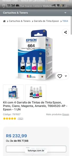 Kit de Tintas Epson 664