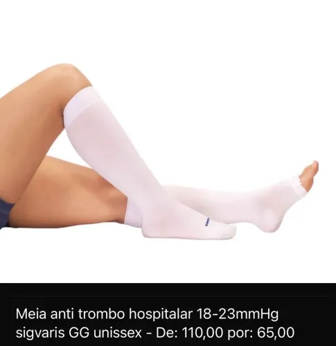 Meia anti trombo hospitalar 18-23mmHg sigvaris GG unissex 