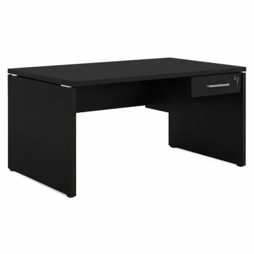 Mesa de Escritório Preta com 1 Gaveta com Chave