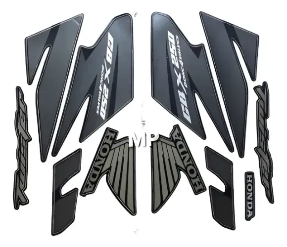Jogo De Faixas Adesivo Honda Cbx 250 Twister Preto Ano 2008