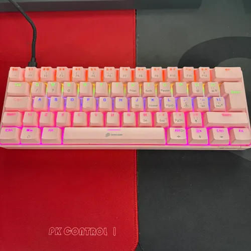 Teclado Mecânico OEX Ziggy 60% Rosa ABNT2 - Impecável