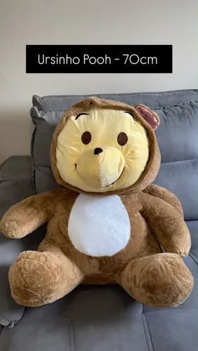 Ursinho Pooh com capuz 70cm