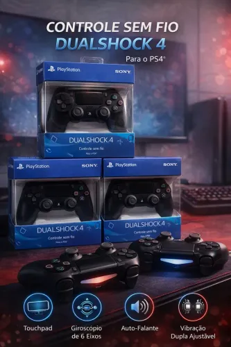 Controle Sem Fio DualShock 4 para PS4 e PC - Bluetooth com Touchpad [Lacrado]