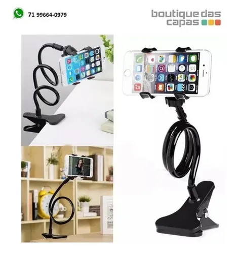Suporte De Celular longo pregador Mesa Cama Gancho - mbtech