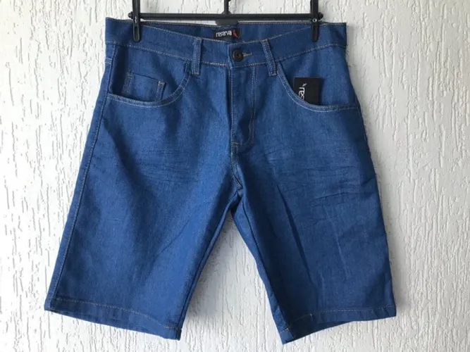 Bermuda jeans com elastano masculina
