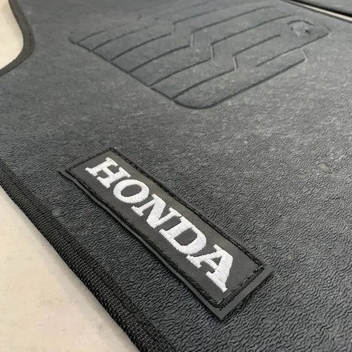 Tapete Borracha Honda Universal- 4 Peças - Com Logomarca.
