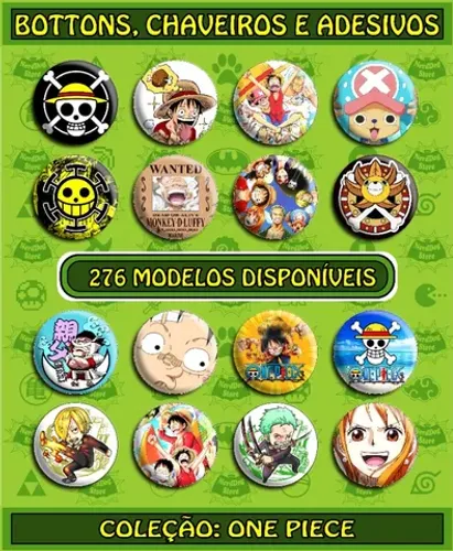 Bottons One Piece - Luffy Mugiwara Zoro Sanji Gomu Akuma no Mi Nami - NerdDog Store