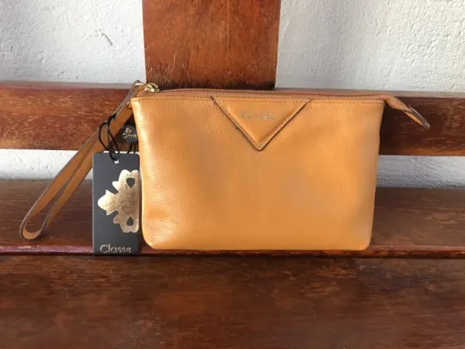 Necessaire Classe Couro Marrom Feminina 