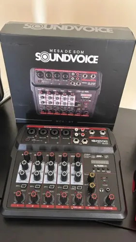 Mesa de Som Novas 6 canais 3x Sem Juros Entrega Rápida - Teclado musical Guitarra Violão