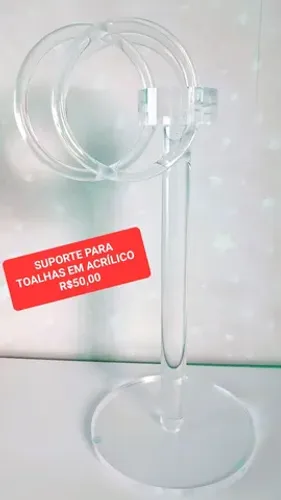 Suporte acrílico para toalhas