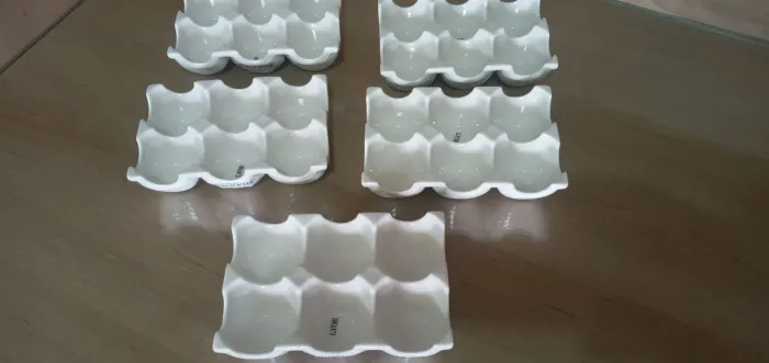 Bandeja em porcelana para ovos.