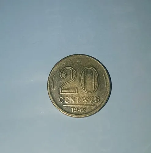 Moeda antiga de 20 centavos de 1945