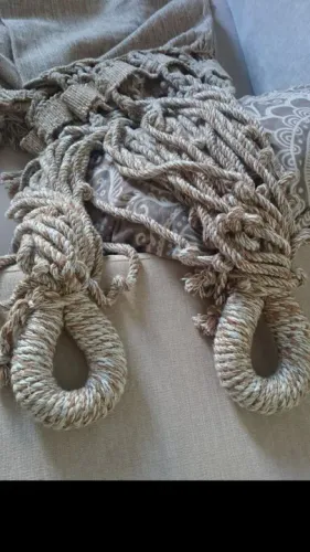 Rede de corda artesanal para decoração