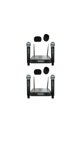 Kit 2 MICROFONES DINÂMICO SEM FIO DUPLO LEXSEN LM502M