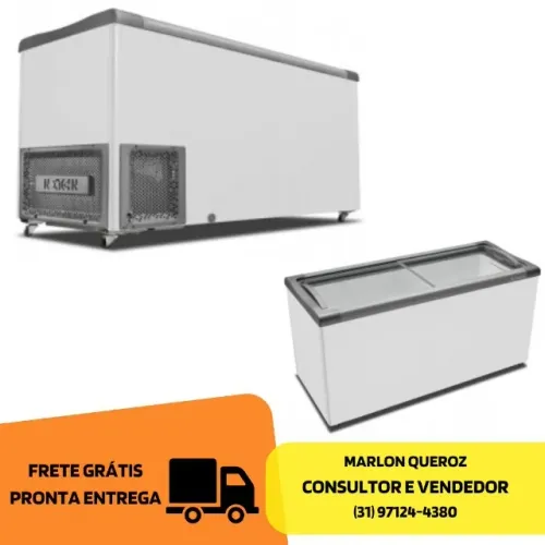Freezer Horizontal Tampa de Vidro Metalfrio 500L