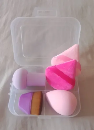 Kit de Maquiagem com Esponjas e Pincéis super macios + Estojo Organizador