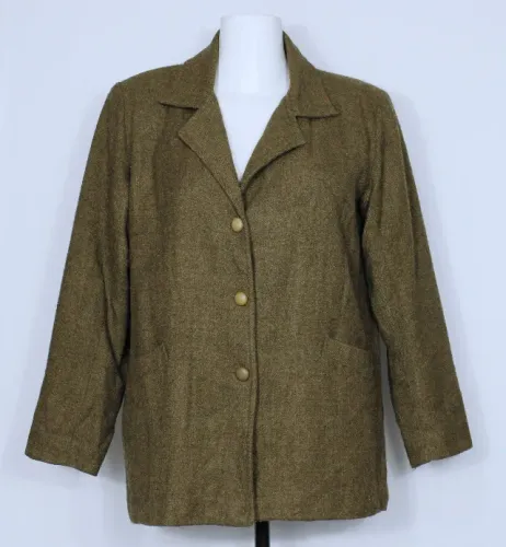 Casaco sobretudo feminino inverno lã batida marrom plus size - Veste GG/G1 - Ref. 4015 