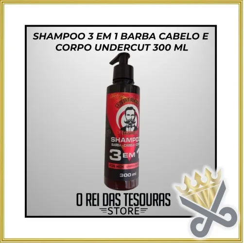 Shampoo 3 em 1 Barba, Cabelo e Corpo Undertcut 300ml