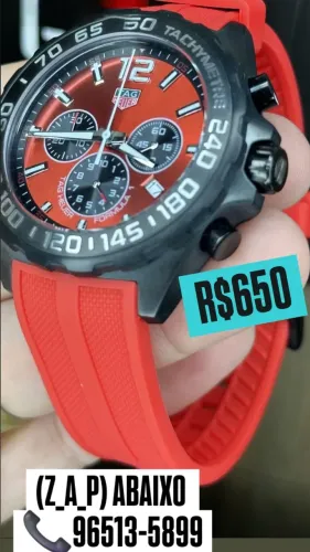 Relógio TAG HEUER FORMULA 1 CRONÓGRAFO PULSEIRA VERMELHA