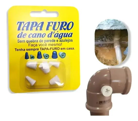 Tapa Furo Cano D' Água Cano Furado Rosca Chave 5 Medidas