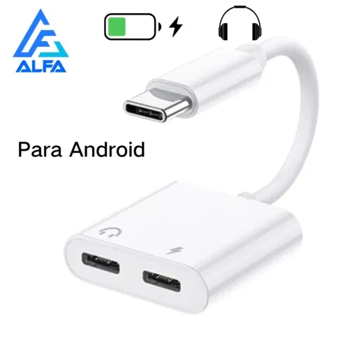 Adaptador USB-C para fone de ouvido e carregamento