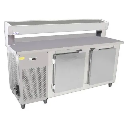 A. Balcão refrigerado condimentadora inox com tampa 1. 90mt