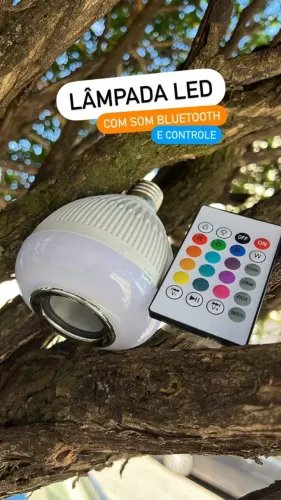 LAMPADA COM LED COM SOM BLUETOOTH E CONTROLE
