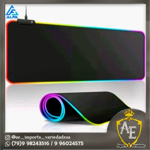 Mousepad Gamer RGB Iluminado Grande 30x89