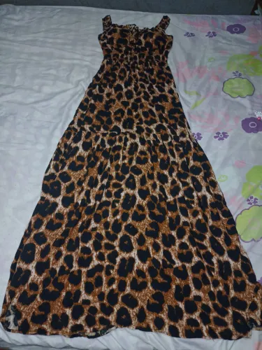 Vestido longo de onça