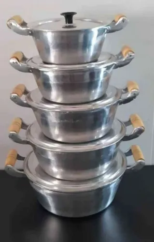 Promoção jogo de 5 panela alumínio batido