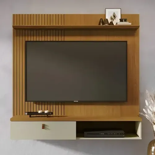 Painel Yris para tv ate 55 polegadas cor cumaru opala